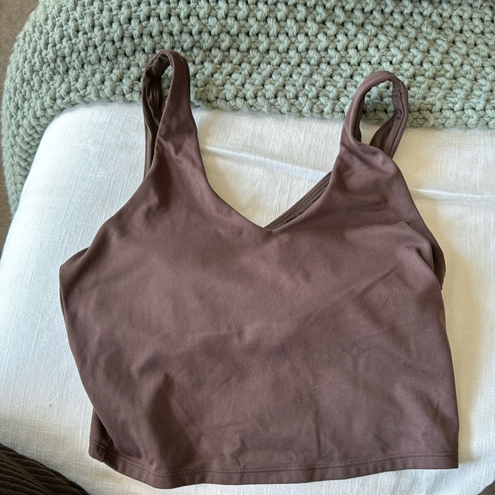 All in Motion Vneck Sports Tank, Align Lookalike, Brown, Medium